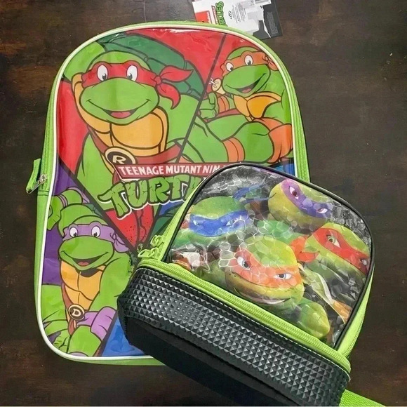 Teenage Mutant‎ Ninja Turtles Backpack & Lunch Bag Bottom Cooling Compartment - Picture 1 of 8